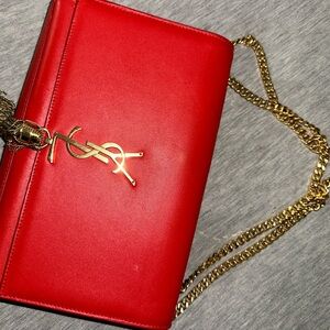 YSL classic monogram crossbody red leather medium